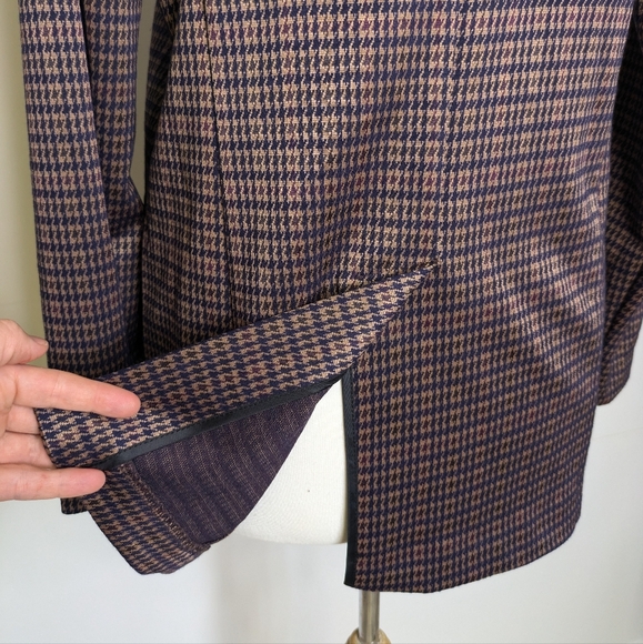 Avec Les Filles S/M Houndstooth LomglineKnit 2 Button Oversized Blazer - Picture 12 of 14